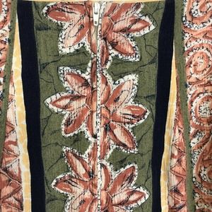 Vintage Boho Skirt Floral Batik A-Line Size 10